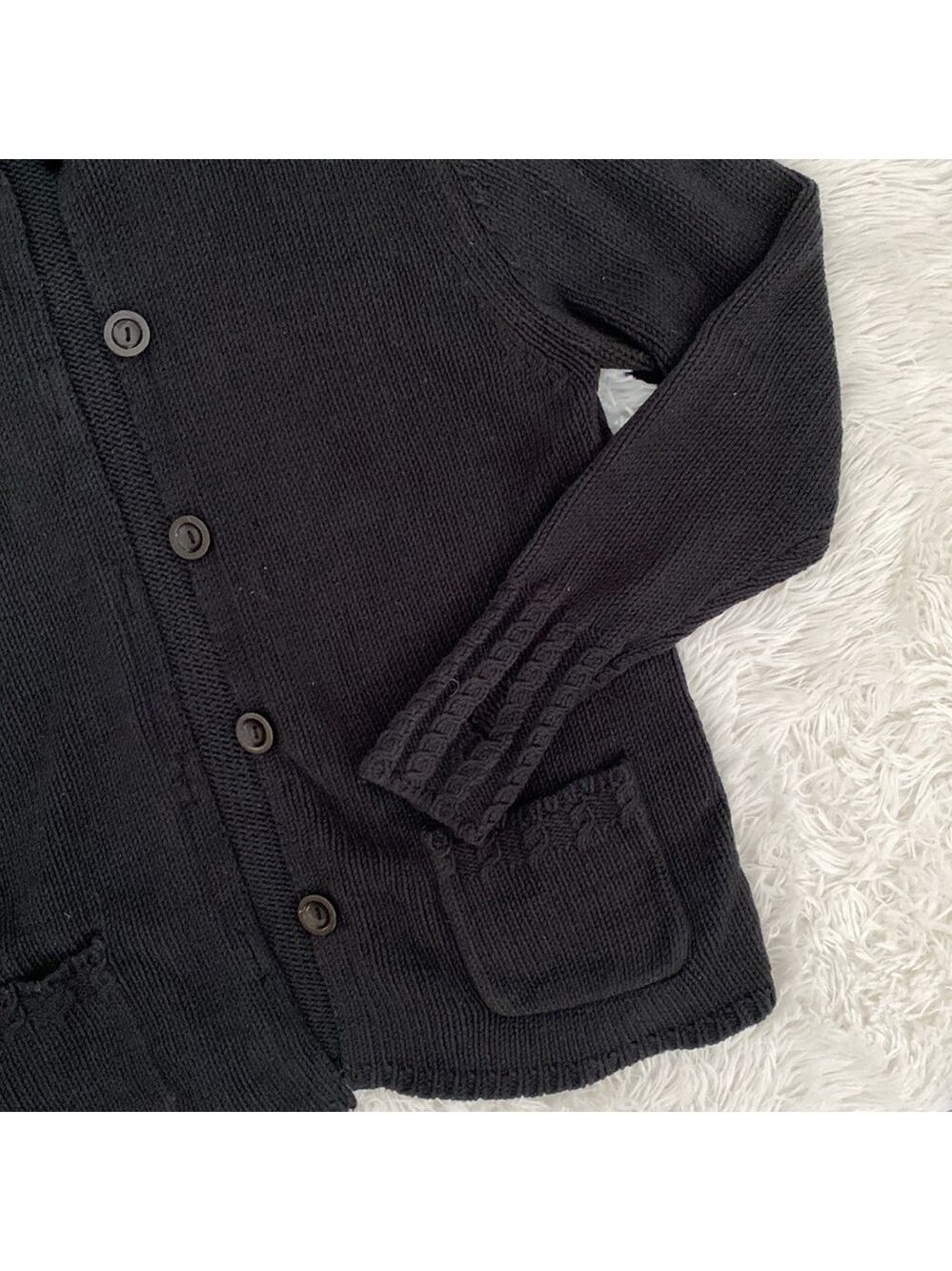 KB & company 90’s black cable knit button down cardigan - Picture 2 of 5